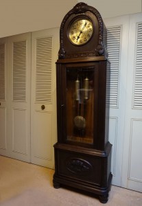 Antieke,staande, klok, art, deco, antique, grandfathers, standing, clock, Gustav, Becker